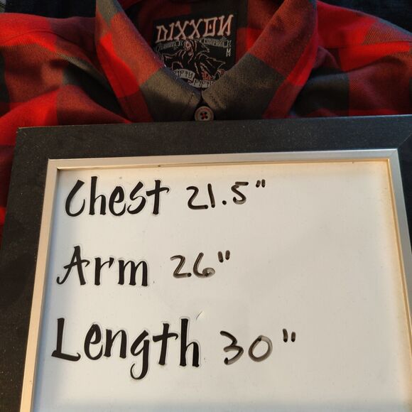 Dixxon Fifty Fifty Flannel Red Buffalo Plaid Button Down Shirt Mens Size Medium - Picture 6 of 6